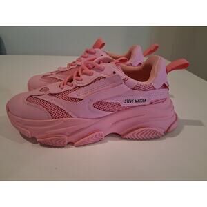 Steve Madden Possession Women’s Sneakers Hot Pink Size 10 Chunky Platform...